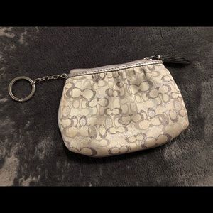 Coach Jacquard Coin Pouch (Silver/Gray)